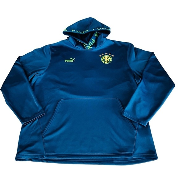 PUMA MEN’S BLUE PULLOVER HOODIE WITH BRAZIL LOGO NWT SIZE XXL - Picture 1 of 12